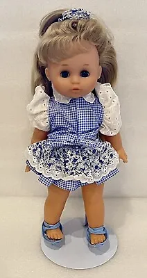 Doll Collectors Zapf Creation 13” Original Dress & Stand Blonde/Blue Eyes • $22