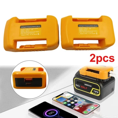 $18.79 • Buy 2x For Dewalt 18V Battery Adapter Mount Belt Holder W/ Quick Type C USB Charger