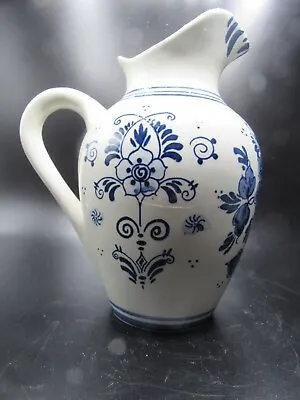 Delf Blue Pitcher 6  Tall Hand Painted Made In Holland • $11.20