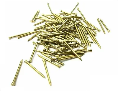 SOLID BRASS PANEL PINS PICTURE TACKS HARDBOARD NAILS 20mm25mm30mm40mm50mm • £8.77