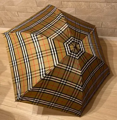 £97.32 • Buy Burberry Vintage Folding Umbrella Nova Check Unisex