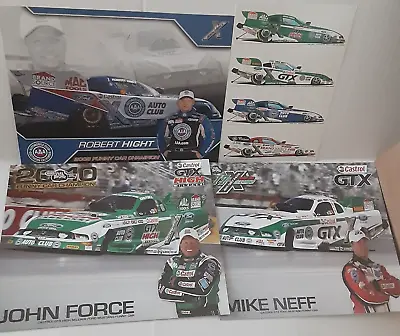 John Force Racing NHRA Hero Cards Robert Hight Mike Neff Lot Of 3 + 4 Stickers • $12.99