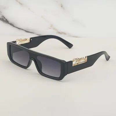 Retro Vintage One-Piece Square Sunglasses Luxury Men Women Hip Hop Shade Glasses • $8.99