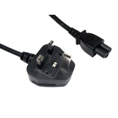 £3.99 • Buy 1m Long UK Plug To C5 Clover Leaf Power Cable Cloverleaf Mains Lead