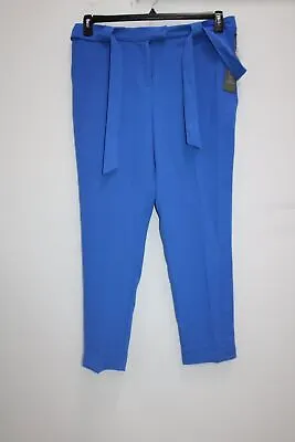 Vince Camuto Women's Slim Belted Pants Deep River Blue 12 • $18.99