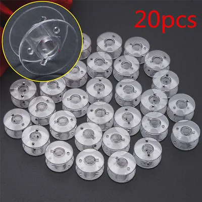 20pcs Plastic Empty Bobbins Case For Brother Janome Singer-Sewing Machine • £3.23