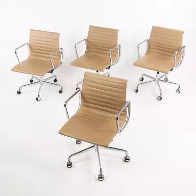 2008 Herman Miller Eames Aluminum Group Management Desk Chair Tan Naugahyde 8x • £961.11