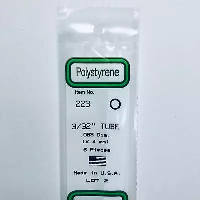 Evergreen 223 Styrene Plastic Tube 3/32  0.093  X 14  (6) • $3.79