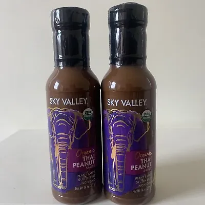Lot 2 Sky Valley Organic Peanut Thai Sauce Plant Based Gluten Free Non GMO 14 Oz • £27.31