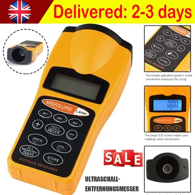 CP-3007 Range Finder Ultrasonic Distance Meter 50cm-18m Roulette Measurer Tool • £14.93