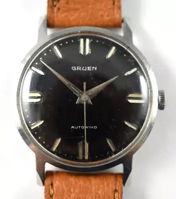 Vintage Gruen Autowind 17J 570SS Automatic Wrist Watch Incomplete READ! Lot.13 • $44.99