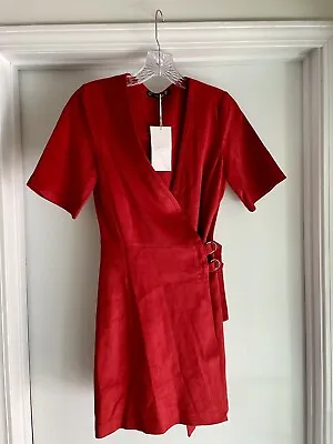 Zara Women’s Trf Collection Suede Burgundy Wrap Dress Size Small • $23