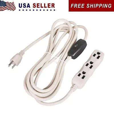 12ft SPT-3 16/3 Indoor/Outdoor Extension Cord 3 Prong Grounded 3 Outlets Beige • $10.79