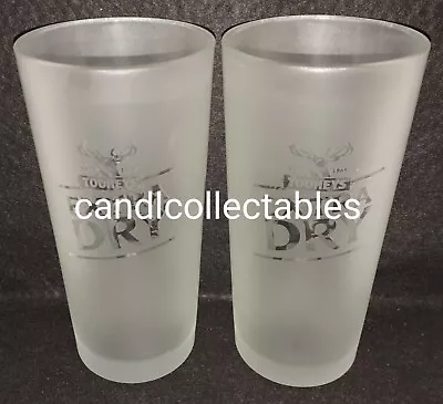 Pair Of Rare Collectable 560ml Frosted Teds Tooheys Extra Dry Beer Glasses • $50