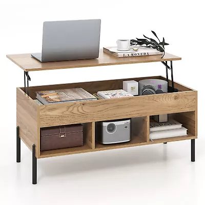 Giantex Lift Top Coffee Table W/Storage Compartment & 3 Open Cubbies Living Room • $999