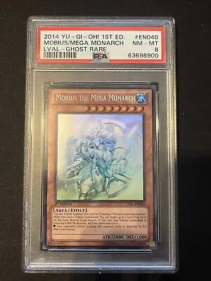 YUGIOH Mobius The Mega Monarch LVAL-EN040 1st Edition Ghost Rare - PSA 8 • $99.56