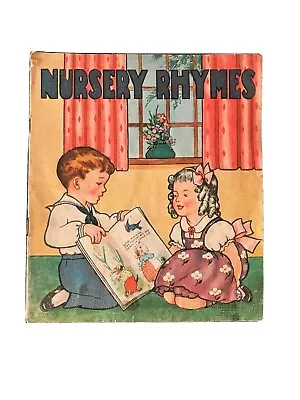 Vintage NURSERY RHYMES  1940s Cloth Children's Book ~Saalfield Publishing • $5.99