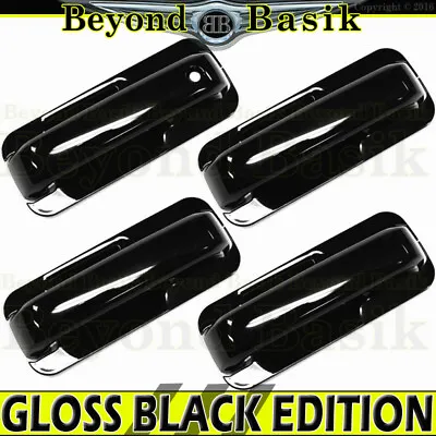 $38.95 • Buy 2015-2019 2020 Ford F150 Crew GLOSS BLACK Door Handle COVERS No SmartKey+Bowls