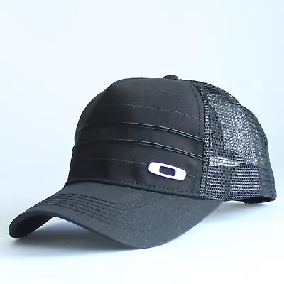 Oakley Mens Trucker Hat Mesh Snapback Adjustable Cap Casual Black OSFA • $27.99