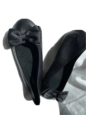 H&M Black Bowtie Flats Size 36 Or Size 6 PREOWNED - Hardly Used • $19.75