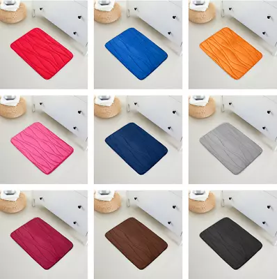 Swirls Design Embossed Solid Color Memory Foam Soft Bathroom Set Nonslip • $6.99