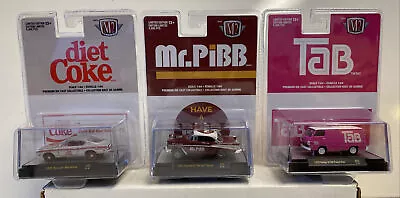 M2 Machines Coca Cola Release A05: 1/64 Complete Set Of 3 Cars Tab / Mr Pibb • $14.99