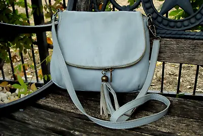 Vera Pelle Borse In Pelle Leather Tassel Crossbody Distressed Messenger Bag • $14