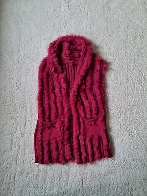 Women's Vest Size S. Pink Colour Short Hair Rabbit Furr And Acrylic • £42