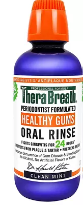 $22.95 • Buy TheraBreath Healthy Gums Oral Rinse Clean Mint 33.8 Oz LARGE BOTTLE