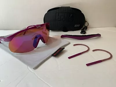 Vintage Bolle Edge Chrono Shield Purple Sunglasses Goggles With Case • $50