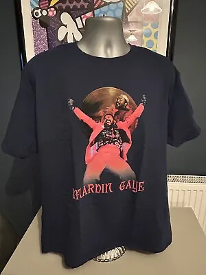 Marvin Gaye Hanes Tagless Navy Blue T Shirt Size XL • £15