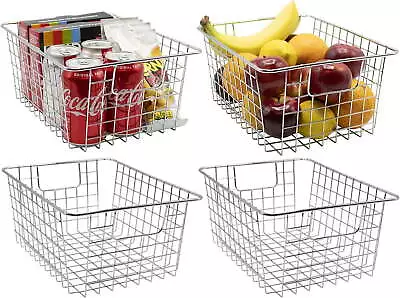 Metal Wire Storage Baskets Kitchen Pantry Organizer - Storage Bins For H • $25.34