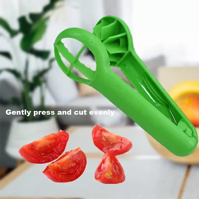 Fruit Dispenser Potato Cutter Salad Maker Serrated Baby Cherry Tomato Slicer • £5.46