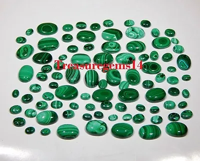 150ct Wholesale Lot Natural Green Malachite Calibrated Cabochon Hot Gemstone Aaa • $15.09