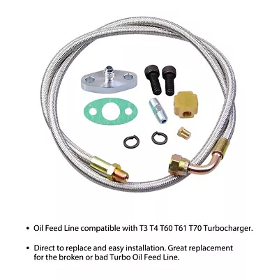 Turbo Oil Line Feed Restrictor Kit Flange An4-4an 90 Degree T3 T4E T66 T70 EU • $18.04