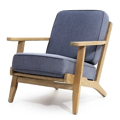 Oak Mid-Century Accent Armchair Home Upholstered Lounge Chair • $299.99