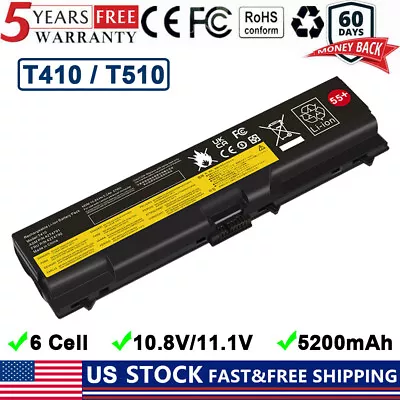 T410 T510 Battery For Lenovo ThinkPad L421 L510 L512 L520 SL410 SL510 T410i T420 • $14.95