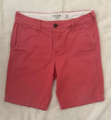 Abercrombie & Fitch Men's Red Chino Style Shorts Size '31W' • £15.89