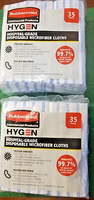 2 Pack (70ct) 12x12 Hygen Hospital-Grade Disposable Microfiber Cloths Rubbermaid • $14.99