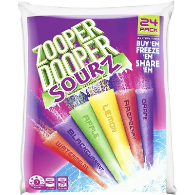 Zooper Dooper Sour Ice Blocks Sourz Frozen Sticks 24 Pack • $17