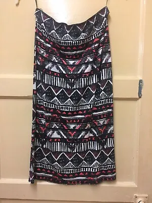 Womens Multi Coloured Long Pencil Skirt Small Size 12 By New Look • £7