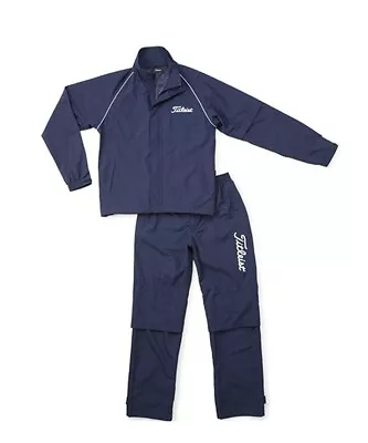 TITLEIST Golf Stratch Rain Wear Jacket & Pants Set Navy TSMR1592 Polyester • $129