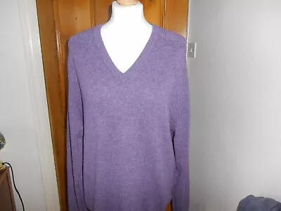 M&S Marks And Spencer Blue Harbour Lavender Extra Fine Lambswool Jumper Size L • £15.50