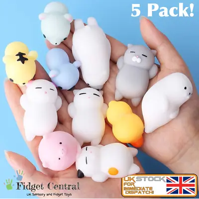 5 Pack Cute Mochi Squishies Fidget Toys Animal Kawaii Kids Stocking School UK • £4.95