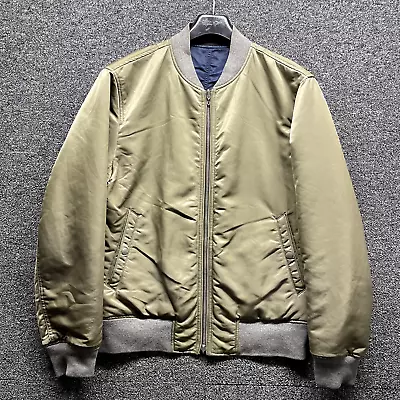 Rag And Bone Reversible Bomber Jacket Mens Medium Green Blue New York USA • £69.99