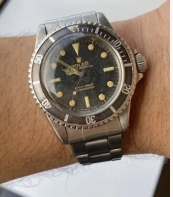 VINTAGE 1966 Rolex Submariner BART SIMPSON Stainless Steel GILT Black Watch 5513 • $31000