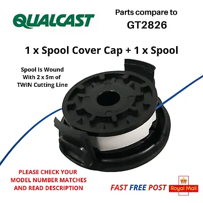 QUALCAST GT2826 Strimmer Spool +Cap For Grass Trimmers FAST POST • £11.75