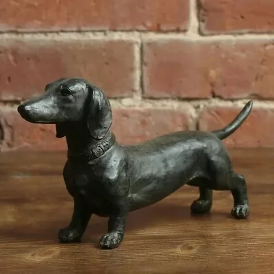 Resin Dachshund Figurine Fadeless Hand-crafted Long Body Dog Sculpture For Home • $25.95