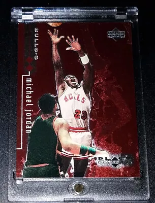 MICHAEL JORDAN 1999 BLACK DIAMOND RED DOUBLE DIAMOND /3000 BULLS HOF With CASE • $28.97