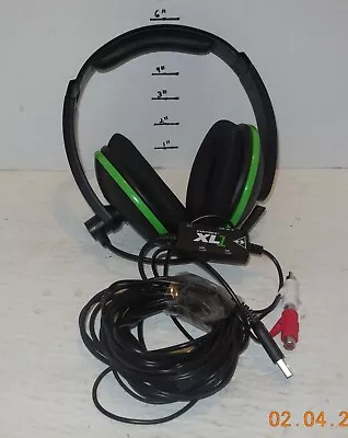 Turtle Beach Ear Force XL1 Black Green Gaming Headset For Microsoft Xbox 360 PC • $43.68